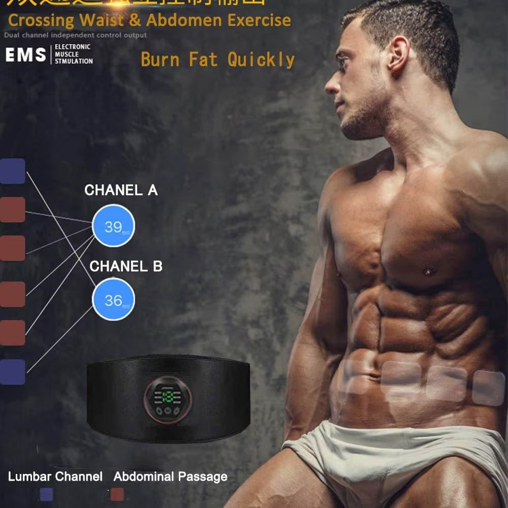 EMS Abdominal Muscle Stimulator Belt – Electric ABS Trainer & Toning Belt for Fitness and Core Training