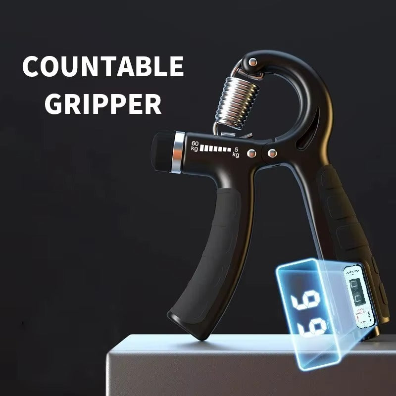 Adjustable Countable Hand Gripper Kit – R-Type Grip Strength Trainer, Finger Exerciser & Wrist Expander