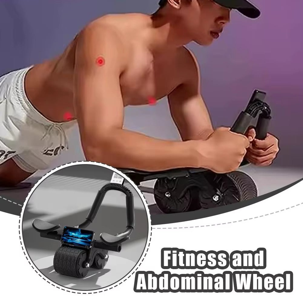 Automatic Rebound Abdominal Wheel with Counter – Elbow Support Core Trainer & Fitness Exercise Roller