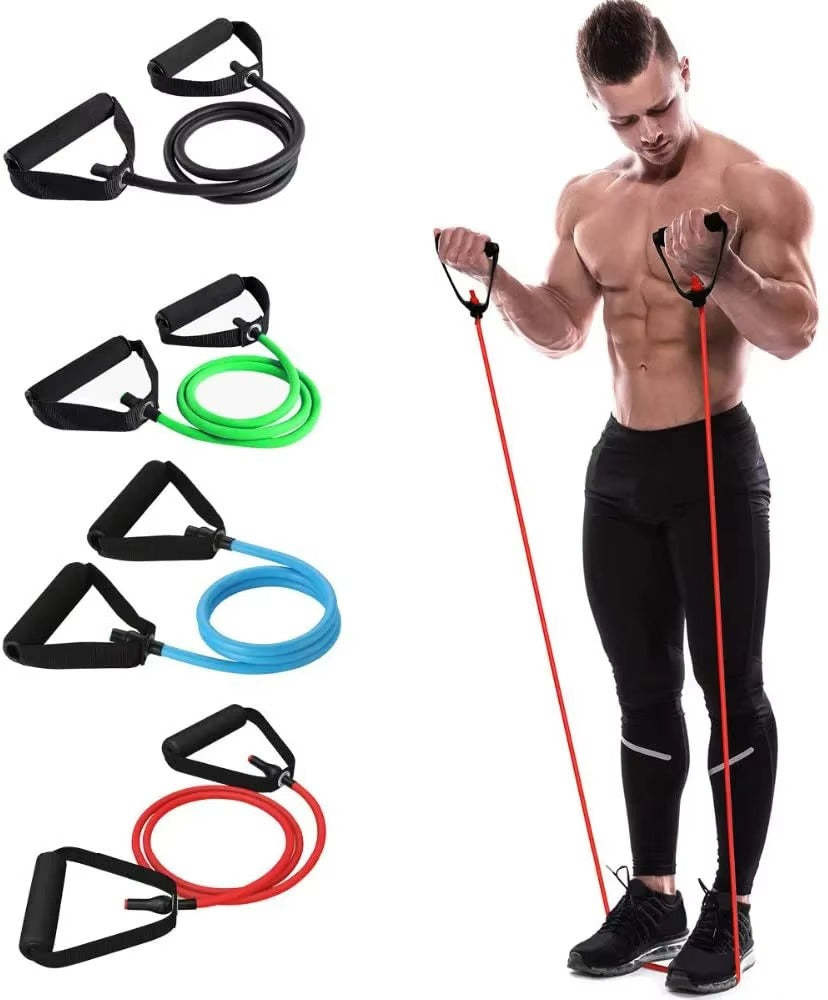 Home Workout Resistance Bands Set – 5 Levels Elastic Fitness Tubes with Handles for Strength Training