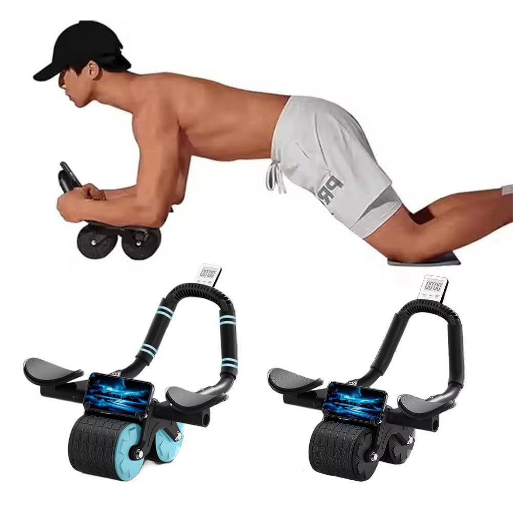 Automatic Rebound Abdominal Wheel with Counter – Elbow Support Core Trainer & Fitness Exercise Roller