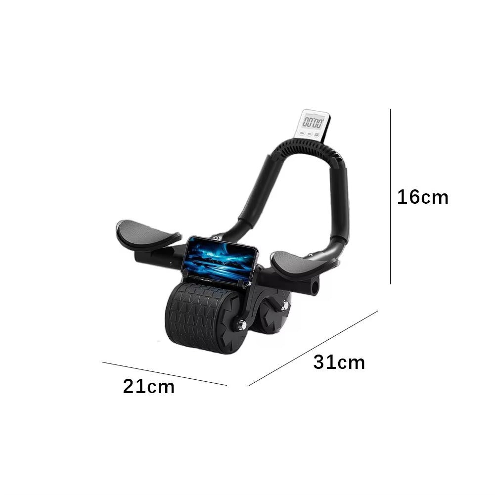 Automatic Rebound Abdominal Wheel with Counter – Elbow Support Core Trainer & Fitness Exercise Roller
